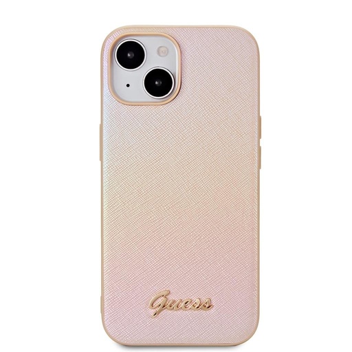 Apple iPhone 15 Guess PU Leather Iridescent Metal Script futrola (Zlatna) - GUHCP15SPSAIRSD