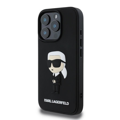 Apple iPhone 16 Pro Karl Lagerfeld 3D Ikoničan futrola (Crna) – KLHCP16L3DRKINK