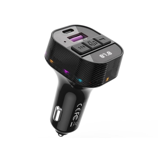 XO BCC17 FM transmitter 30W auto punjač Lightning s kabelom (Crna)