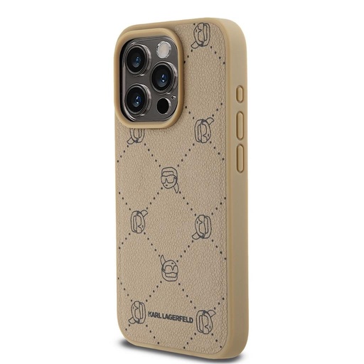 Apple iPhone 15 Pro Max Karl Lagerfeld PU Karl Heads Pattern MagSafe futrola (Bež) – KLHMP15XPGKHPHE