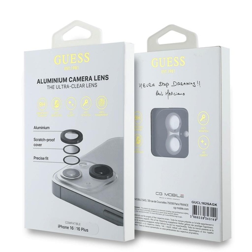 Apple iPhone 16 / 16 Plus Guess Metal zaštita leće (Crna) - GUCL162SAGK