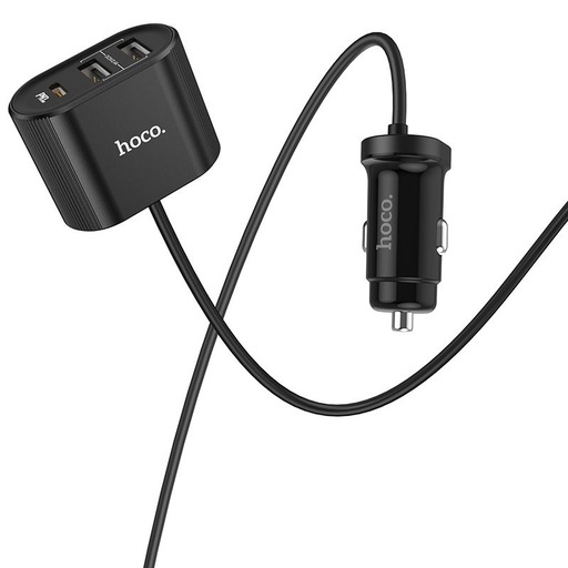 Hoco Z35 auto brzi punjač (2xUSB port, PD brzo punjenje), max. 42W, QC, s produžnim kabelom, crna