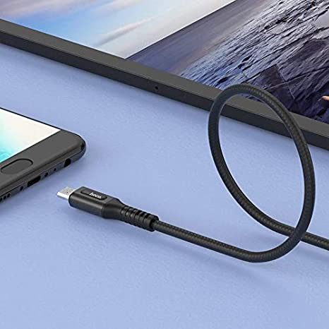 Hoco U79 microUSB kabel, LED indikator stanja, prekomjerno punjenje protiv zaštita, crna