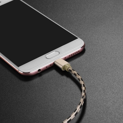 Borofone BX24 microUSB kabel, tkanina, 1m, zlatna