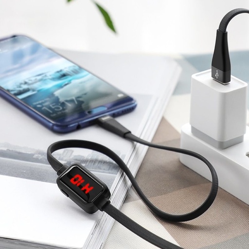 Hoco S4 type-C kabel, 3A, LED indikator stanja, prekomjerno punjenje protiv zaštita, crna