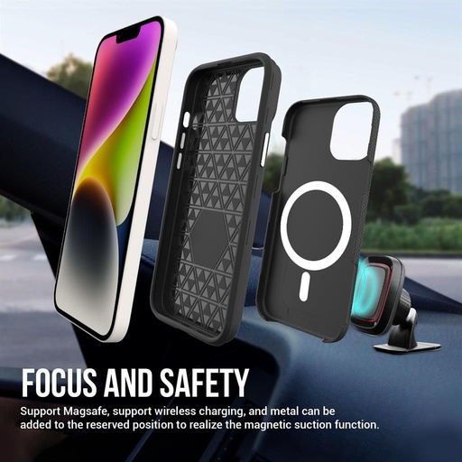 Apple iPhone 14 TOKO Triangle MagSafe zaštitna maskica (Crna)