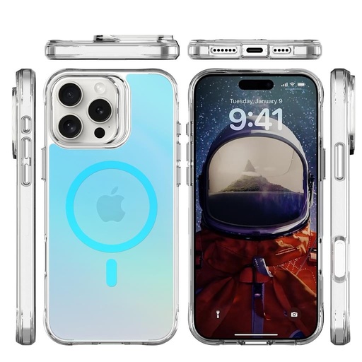 Apple iPhone 16 Pro Max TOKO Pure rainbow magsafe zaštitna maskica (Plava)