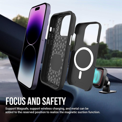 Apple iPhone 14 Pro TOKO Triangle MagSafe zaštitna maskica (Crna)