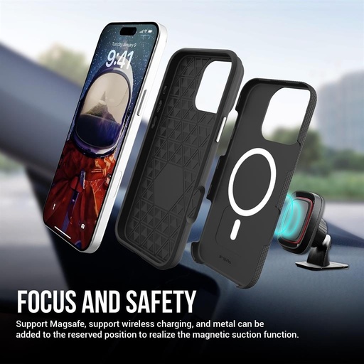 Apple iPhone 16 Pro TOKO Triangle MagSafe zaštitna maskica (Crna)
