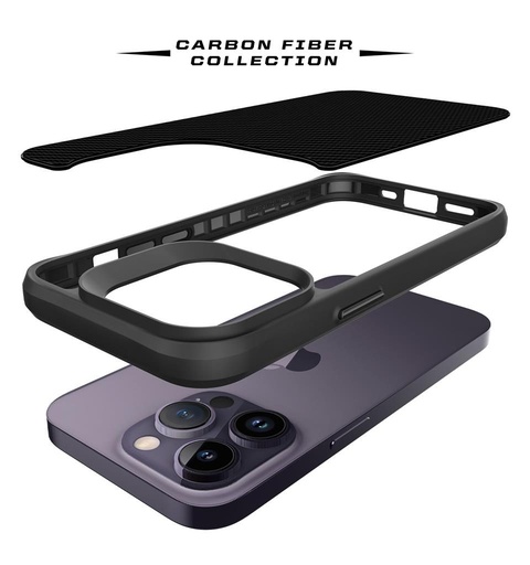 Apple iPhone 14 Pro Max TOKO Carbon fiber zaštitna maskica (Crna)