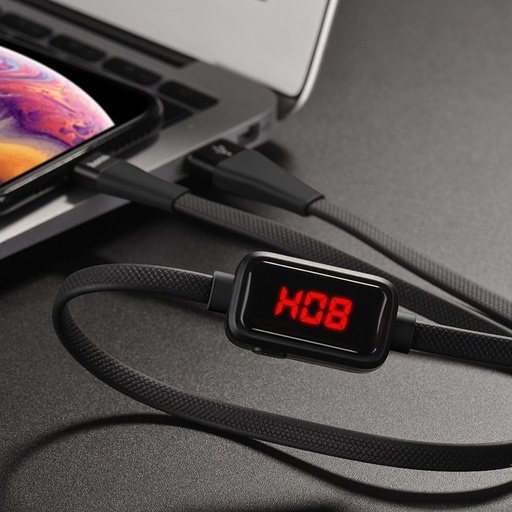 Hoco S4 lightning kabel, 3A, LED indikator stanja, prekomjerno punjenje protiv zaštita, crna