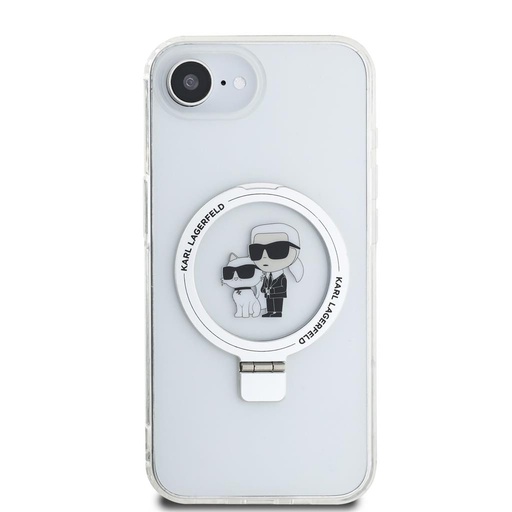 Apple iPhone 16e Karl Lagerfeld Ringstand Karl and Choupette MagSafe futrola (Bijela) – KLHMPSE4HMRSKCH
