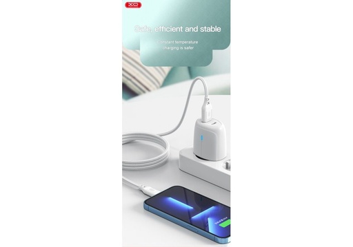 XO NB-Q236A pleten USB-C–Lightning podatkovni kabel (Bijela) – 27W
