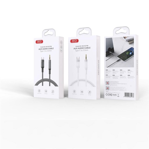 XO NB-R279B USB-C – 3,5 mm audio kabel (Bijela) – 1,0 m