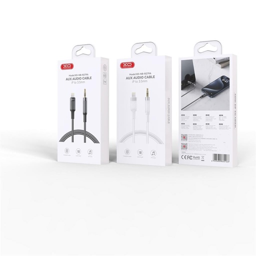 XO NB-R279A Lightning – 3,5 mm audio kabel (Bijela) – 1,0 m
