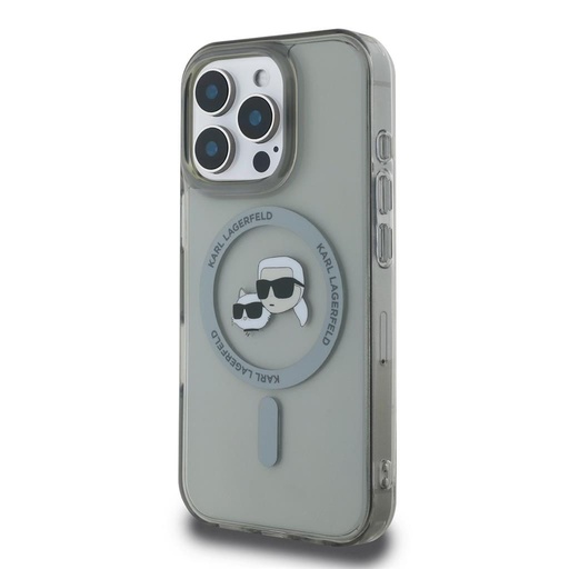 Apple iPhone 16 Pro Max Karl Lagerfeld IML K&CH Heads Metal Frame MagSafe futrola (Crna) - KLHMP16XHLSKCK