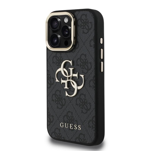 Apple iPhone 16 Pro Guess PU 4G Metal Logo Stand Camera Frame futrola (Crna) - GUHCP16LPCS4GP4K