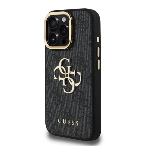Apple iPhone 15 Pro Max Guess PU 4G Metal Logo Stand Camera Frame futrola (Crna) - GUHCP15XPCS4GP4K
