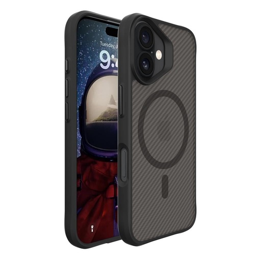 Apple iPhone 16 TOKO Carbon fiber MagSafe zaštitna maskica (Crna)