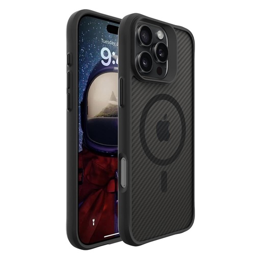 Apple iPhone 16 Pro TOKO Carbon fiber MagSafe zaštitna maskica (Crna)
