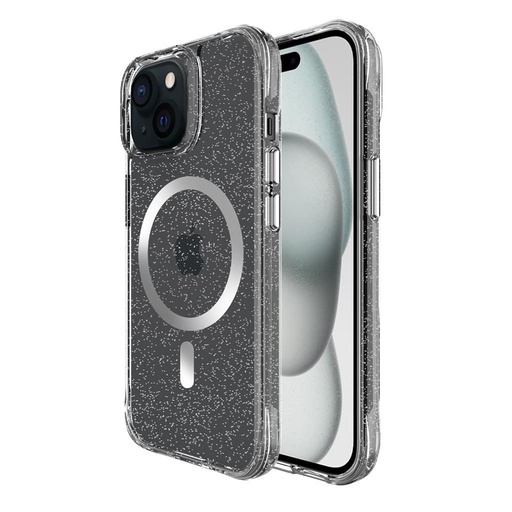 Apple iPhone 15 TOKO Pure Glitter MagSafe zaštitna maskica (Srebrna)