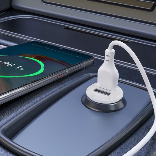 XO CC67 auto punjač Dual USB 2.4A + Type-C kabel (Bijela)