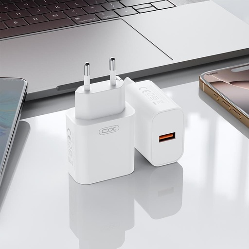 XO CE33 zidni punjač 18W QC3.0 1x USB-A (Bijela)