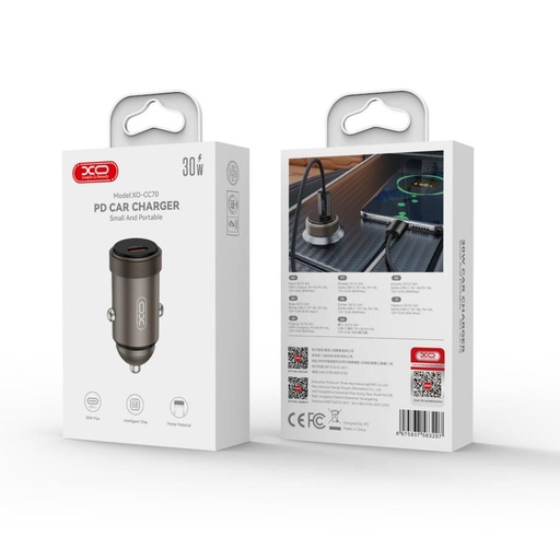XO CC70 auto punjač PD 30W 1×USB-C (Crna)