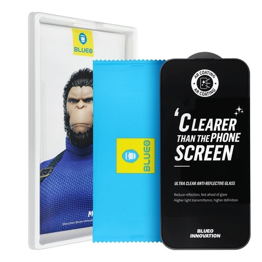Apple iPhone 17 Pro BLUEO Ultra proziran protiv odsjaja premium zaštitno staklo (Proziran crna s rubom)