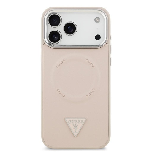 Guess PU Leather Triangle Logo MagSafe iPhone 17 Pro (Ružičasta)