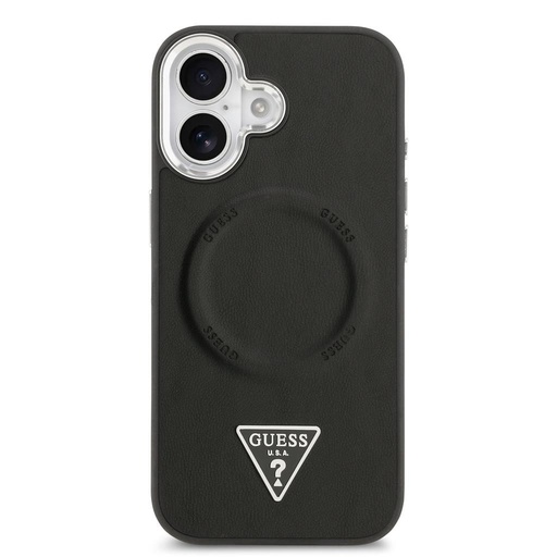 Guess PU Leather Triangle Logo MagSafe iPhone 17 (Crna)