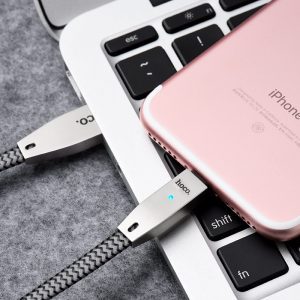 Hoco U11 cink legura tkanina lightning kabel (tekstilna obloga), crna