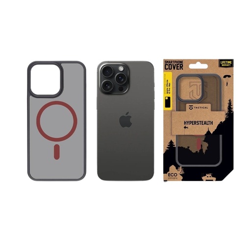 Apple iPhone 15 Pro Max Tactical MagForce Hyperstealth 2.0 zaštitna maskica (Crna - Crvena)