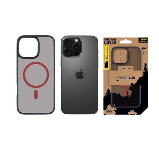 Apple iPhone 16 Pro Max Tactical MagForce Hyperstealth 2.0 zaštitna maskica (Crna - Crvena)