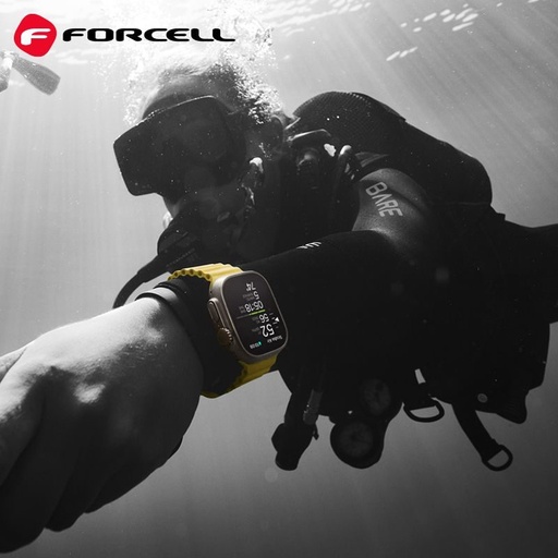 Forcell F-Design FA12 silikonski remen Apple Watch 42 / 44 / 45 / 49 mm (Žuta)
