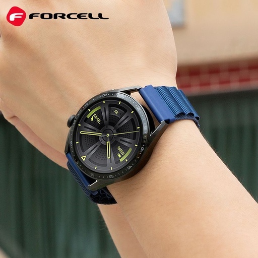 Forcell F-Design FS05 poliester vlaknast remen Samsung Galaxy Watch 20 mm (Mornarskoplava)