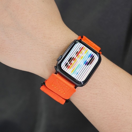 Forcell F-Design FA05 nylon s čičak trakom remen Apple Watch 38 / 40 / 41 mm (Narančasta)
