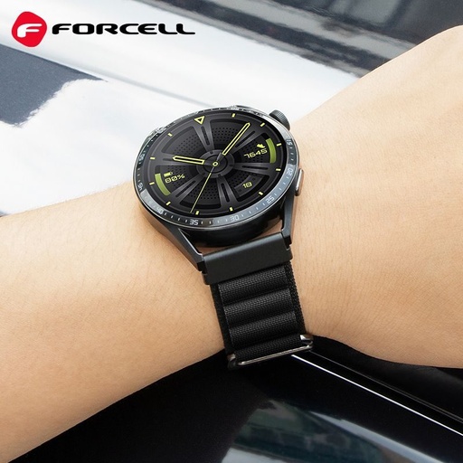 Forcell F-Design FS05 poliester vlaknast remen Samsung Galaxy Watch 20 mm (Crna)