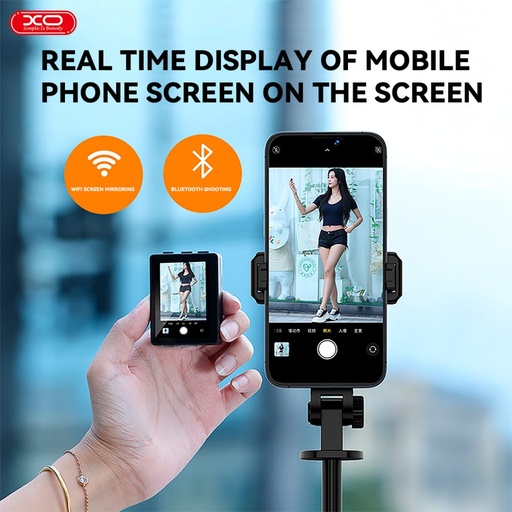 XO SS23 Smart zrcaljenje zaslona Bluetooth štap za selfie (Crna)