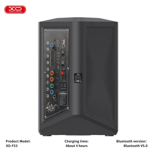 XO F53 8 colos RGB prijenosni Bluetooth zvučnik (Crna) - 40W
