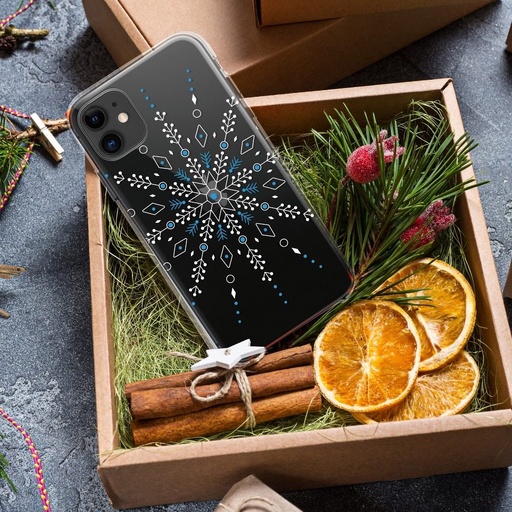 Apple iPhone 12 / iPhone 12 Pro Winter silikonski zaštitna maskica (Snowflake (Proziran))