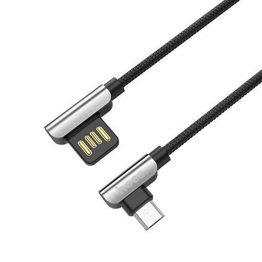 Hoco U42 čelik TPE microUSB kabel (L oblika), crna