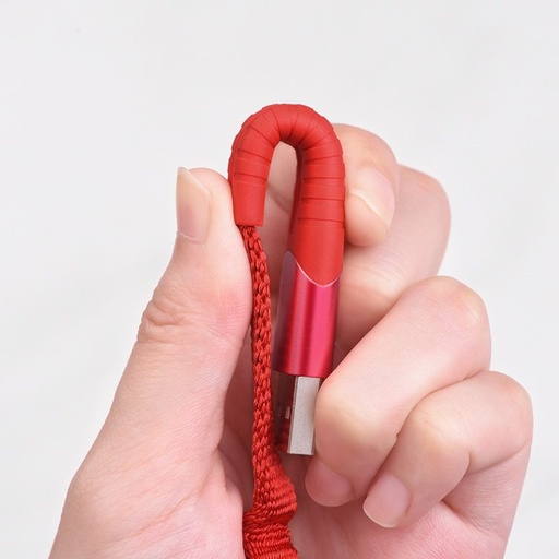 Hoco U78 lightning kabel, 0.8-1.2M, 2.4A, tkanina, crvena