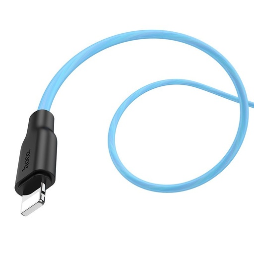 Hoco X21 Plus lightning kabel, fluorescentan, 1M, 2.4A, silikonski, plava