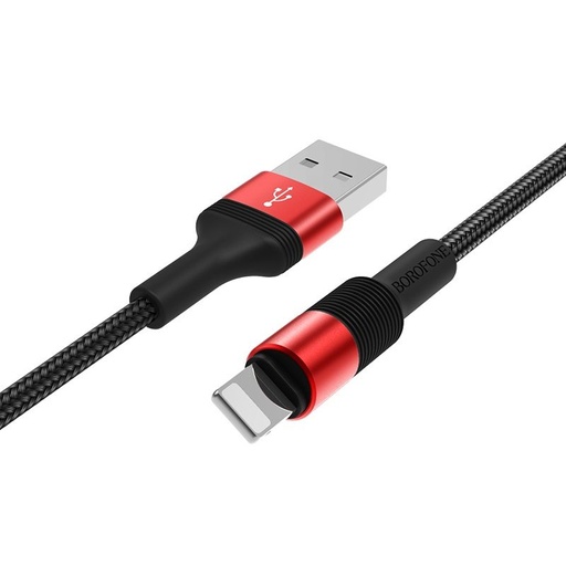 Borofone BX21 lightning kabel, 2.4A, metal priključak, tkanina, 1M, crvena