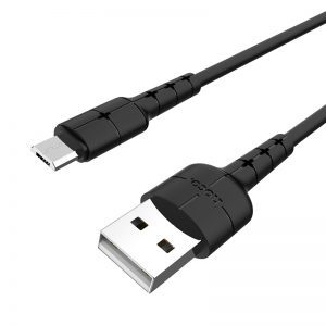 Hoco X30 microUSB kabel (LED indikator stanja), LED indikator stanja, 2A, 1,2m, crna
