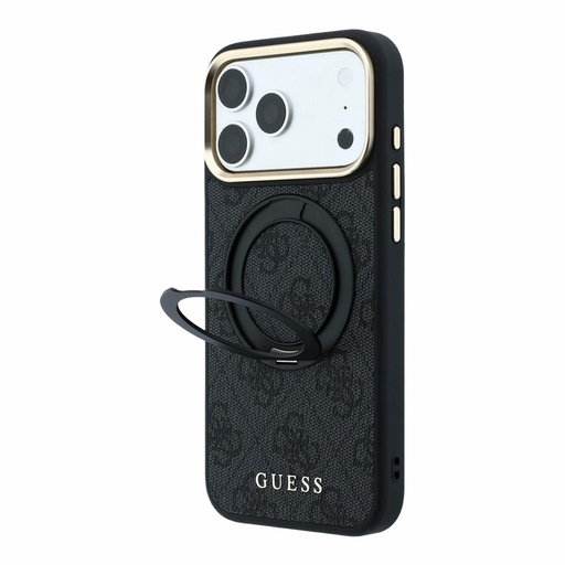 Apple iPhone 18 Pro Guess 4G Ring Stand MagSafe zaštitna futrola (Crna) (GUHMP18L6PS4RSCLK)
