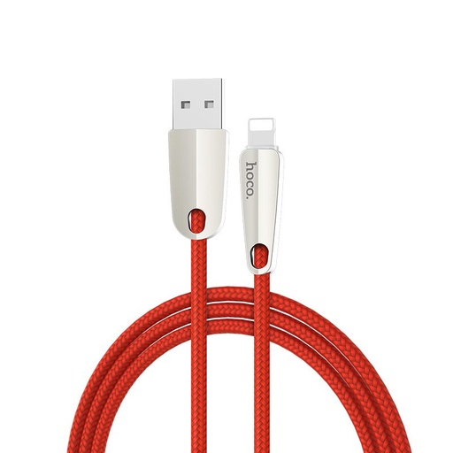 Hoco U35 1.2M inteligentan lightning kabel (tekstilna obloga), crvena