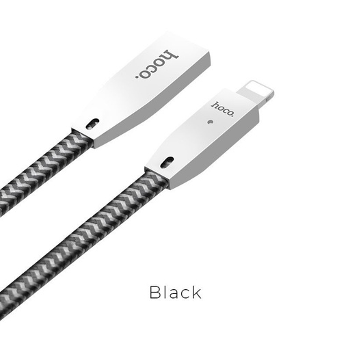 Hoco U11 cink legura tkanina lightning kabel (tekstilna obloga), crna
