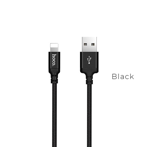 Hoco X14 lightning kabel, tkanina, 2,4A, 1m, crna